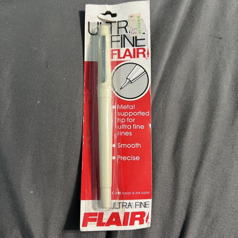 Vintage FLAIR Paper Mate Ultra Fine Plastic Point, Metal Collar RED